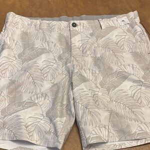 Tommy Bahama Gray and White Leaf Print Shorts